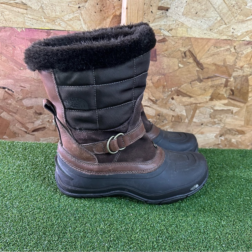 North Face Chilkat Brown Black Waterproof Winter Boots Shoes Women’s 7.5
